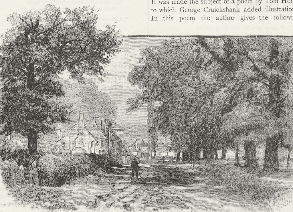 ESSEX. Theydon Bois 1888 old antique vintage print picture